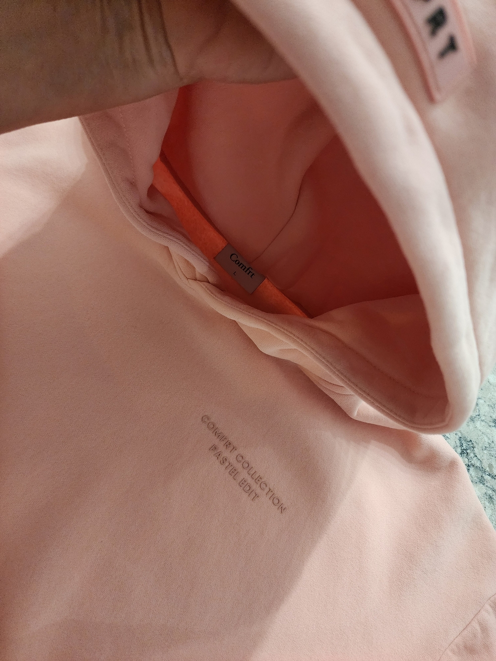 Comfort Collection Pastel Coral Oversized Hoodie Fall Fashion Campfire Wear Med. - Picture 6 of 8